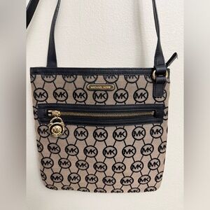 Michael Kors Black and Brown Crossbody Bag